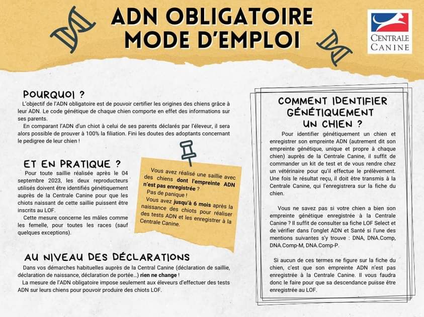 ADN obligatoire des reproducteurs 